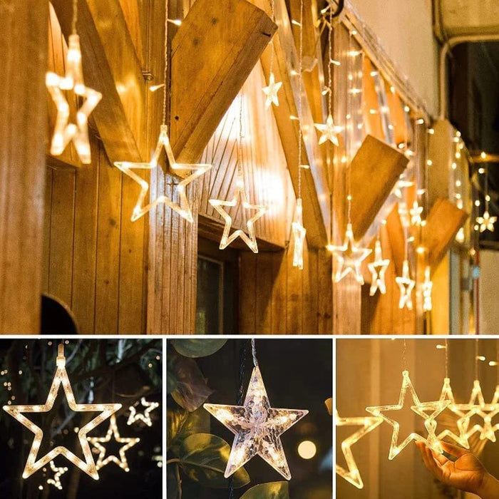 Flashing star curtain lights perfect for celebrations